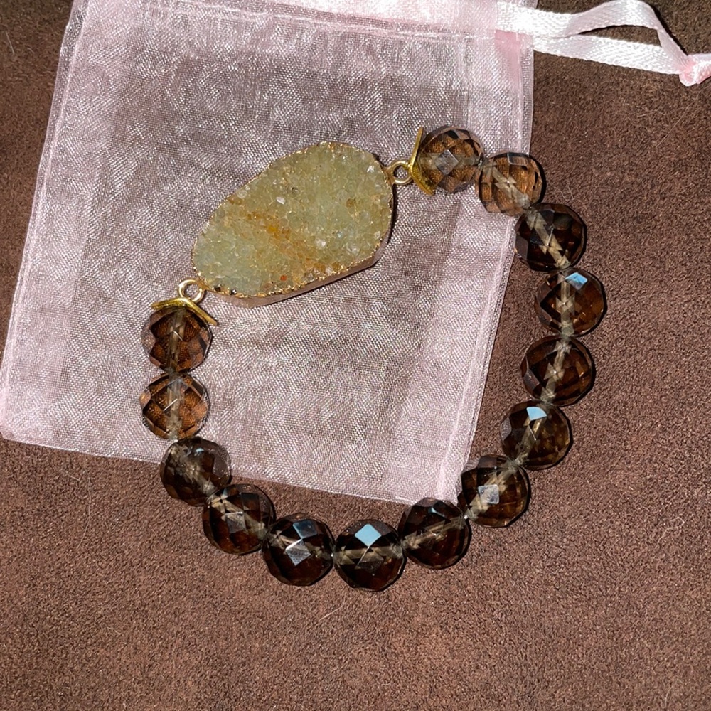 Smoky Quartz Druzy Bracelet